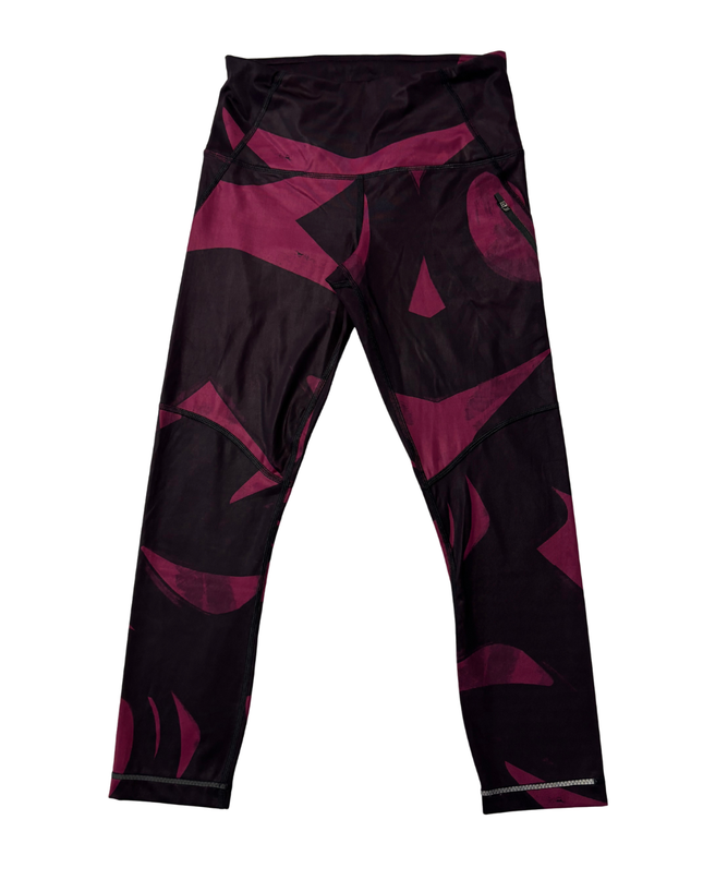 Lululemon Abstract Graphic Purple Cropped Athletic Leggings