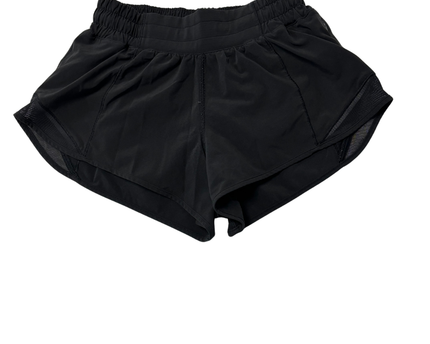 Lululemon Athletica Black High-Rise Mesh Detail Sports Shorts