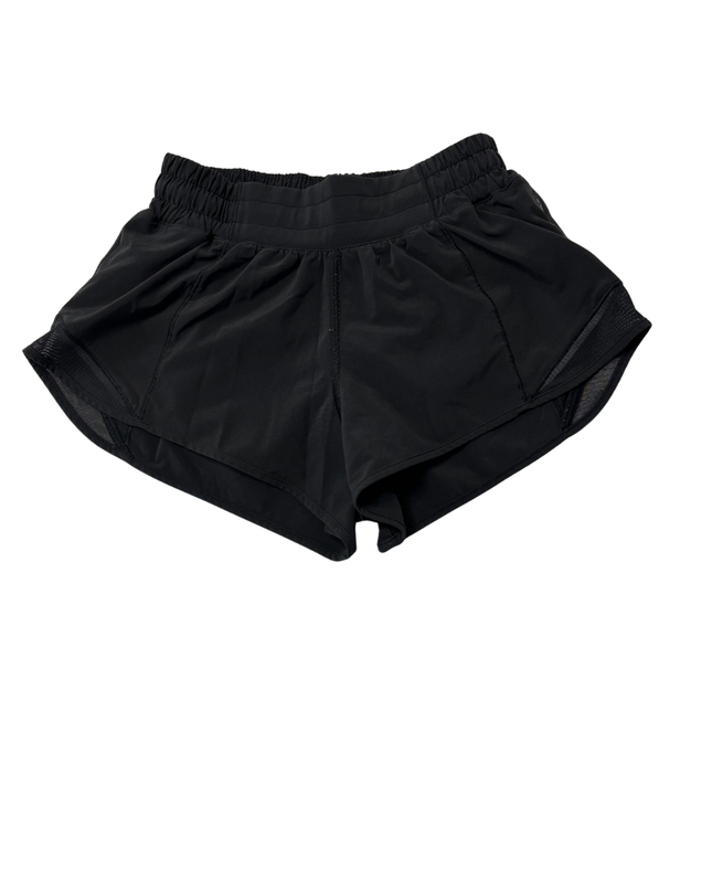 Lululemon Athletica Black High-Rise Mesh Detail Sports Shorts