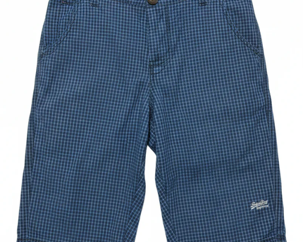 Superdry Blue Checkered Grid Pattern Shorts