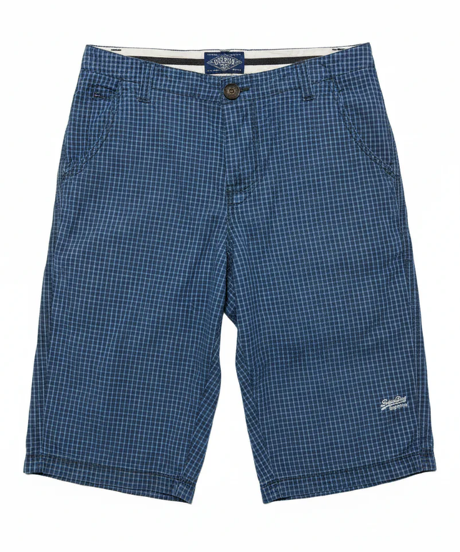 Superdry Blue Checkered Grid Pattern Shorts