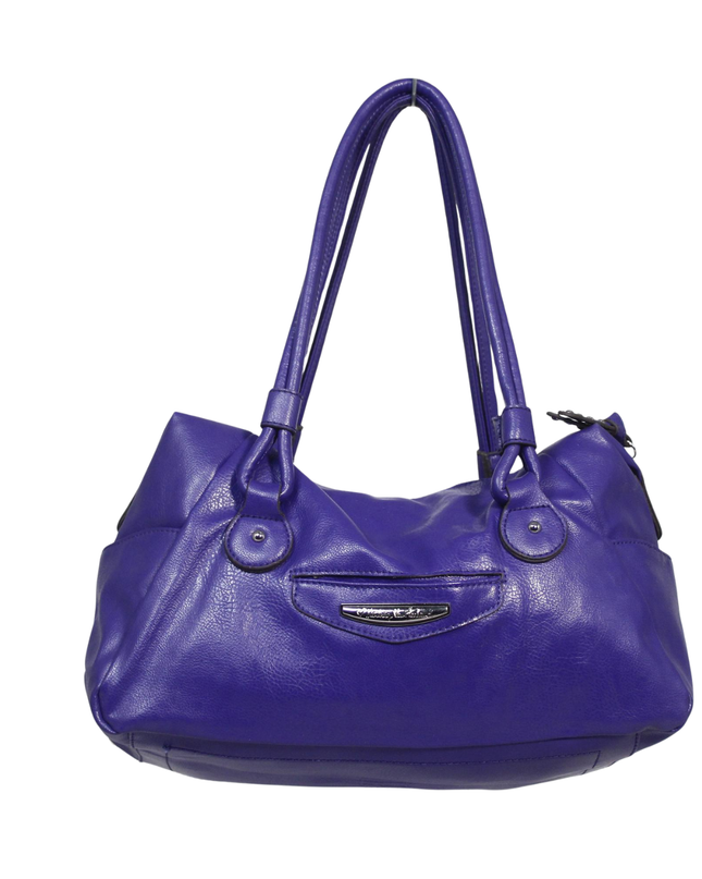 Kathy Van Zeeland Purple Pebbled Faux Leather Shoulder Bag