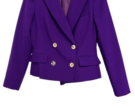 Zara Purple Double-Breasted Tailored Blazer