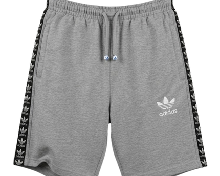 Adidas Grey Trefoil Taped Side Athletic Shorts