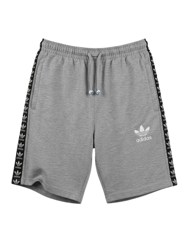 Adidas Grey Trefoil Taped Side Athletic Shorts