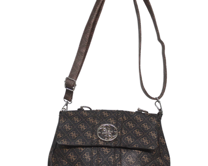 Guess Brown Signature Logo Crossbody Bag