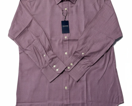 T.M. Lewin Burgundy Slim Fit Easy-Iron Cotton Dress Shirt W/TAG