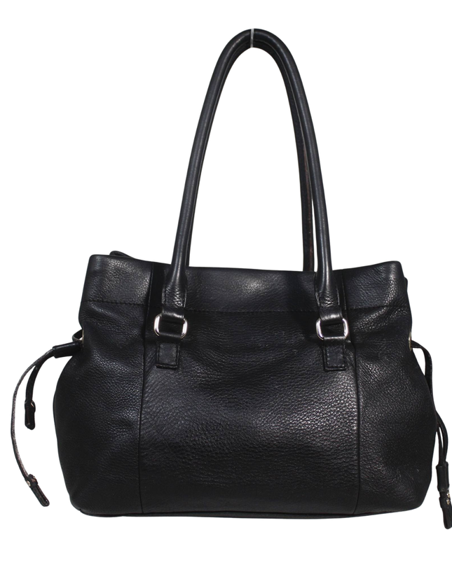 Kate Spade Black Pebbled Leather Drawstring Tote Bag