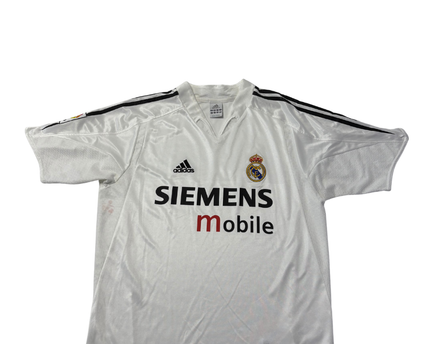 Adidas White Real Madrid 2003-04 Siemens Mobile Home Jersey