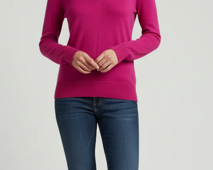 Ralph Lauren Golf Pink Merino Wool V-Neck Sweater