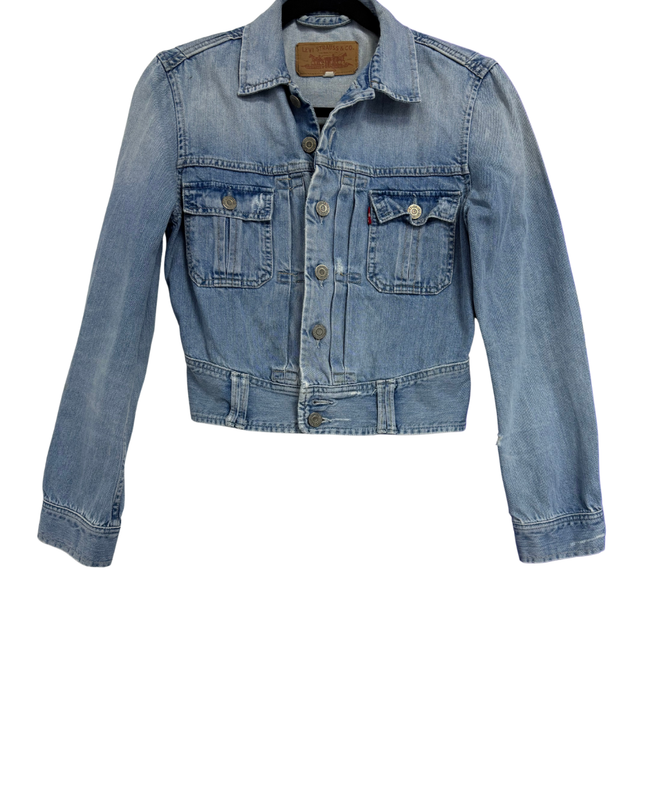 Levi's Light Blue Cropped Denim Trucker Jacket