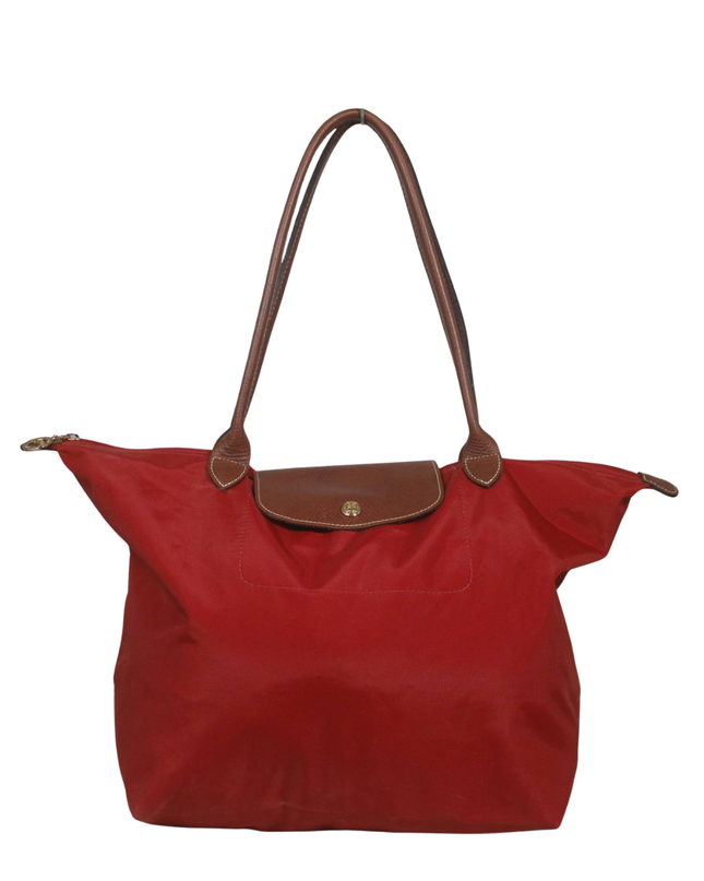 Longchamp Red Le Pliage Nylon Shoulder Bag