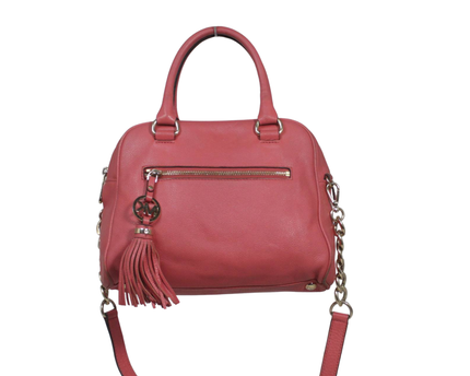 Michael Kors Pink Pebbled Leather Tassel Satchel Bag