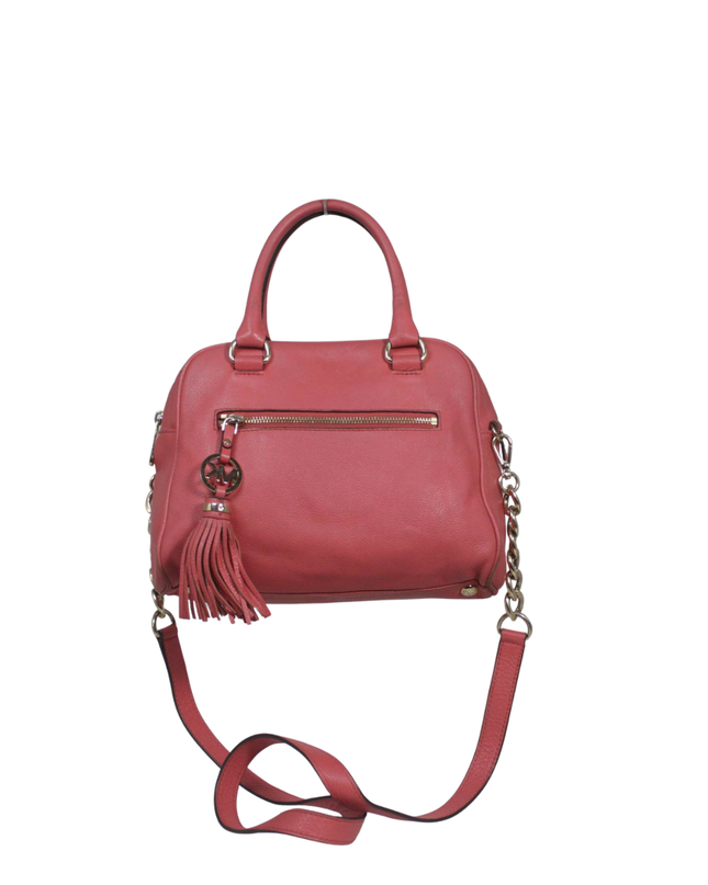 Michael Kors Pink Pebbled Leather Tassel Satchel Bag
