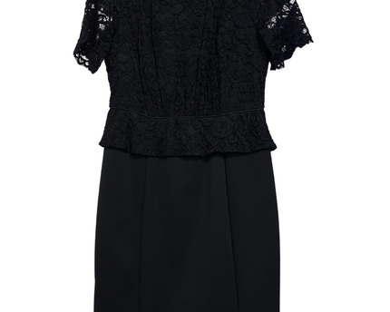Phase Eight Black Lace Peplum Pencil Dress
