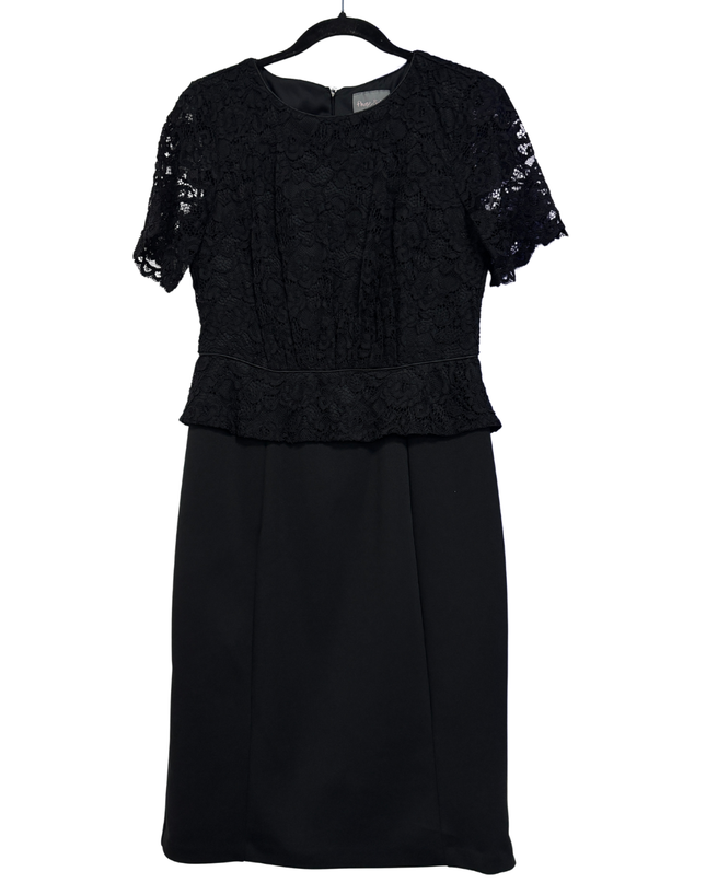 Phase Eight Black Lace Peplum Pencil Dress