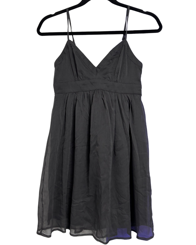 American Eagle Black Empire Waist Chiffon Mini Dress