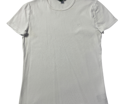 Ralph Lauren White Ribbed Crew Neck T-Shirt