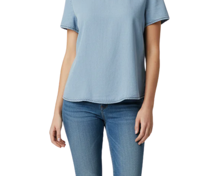 Lee Cooper Light Blue Short Sleeve Lyocell Top