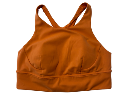 Lululemon Orange High-Neck Racerback Sports Bra