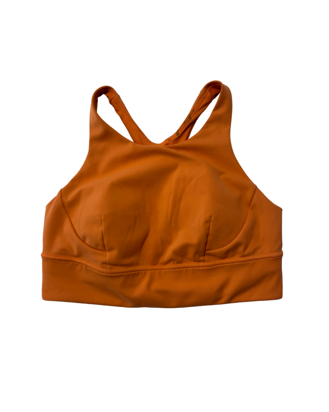 Lululemon Orange High-Neck Racerback Sports Bra
