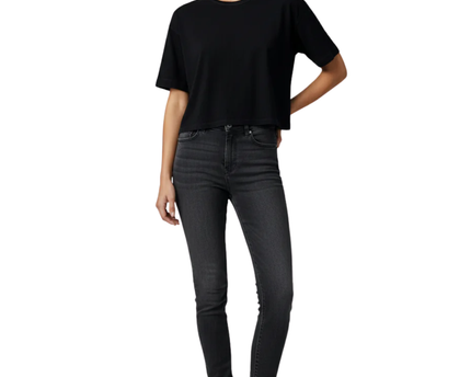Zara Trafaluc Black Boxy Crop Top