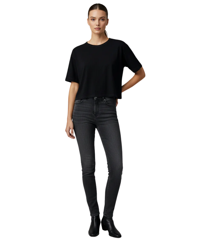 Zara Trafaluc Black Boxy Crop Top