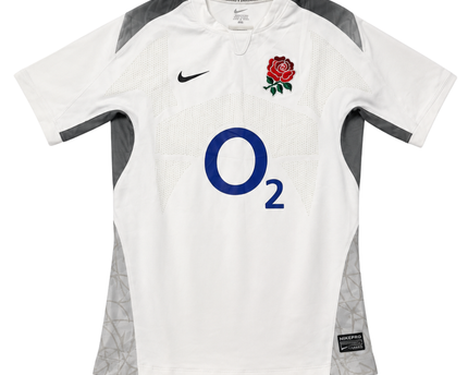 Nike White England Rugby O2 Authentic Home Jersey