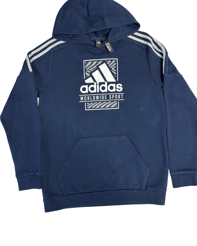 Adidas Navy Blue Graphic Worldwide Sport Hoodie