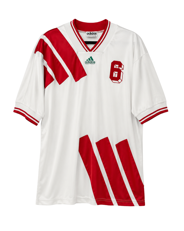 Adidas White/Red Vintage Equipment Soccer Jersey Dolberg #6