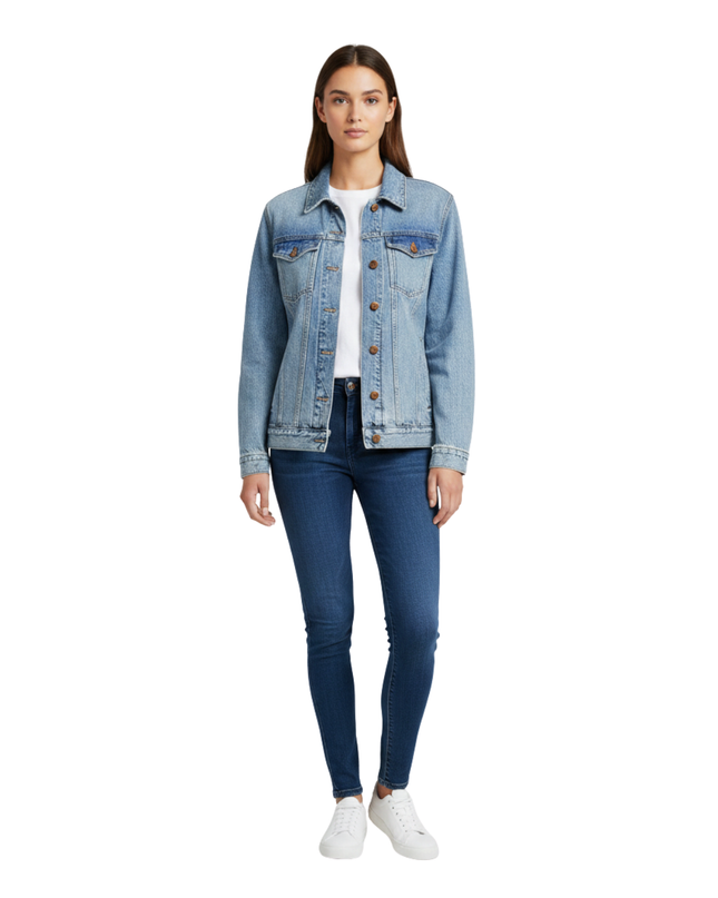 Madewell Blue Oversized Trucker Denim Jacket