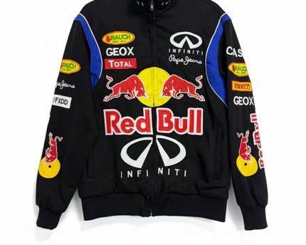 Reworked Black Red Bull Racing Formula 1 Embroidered Jacket