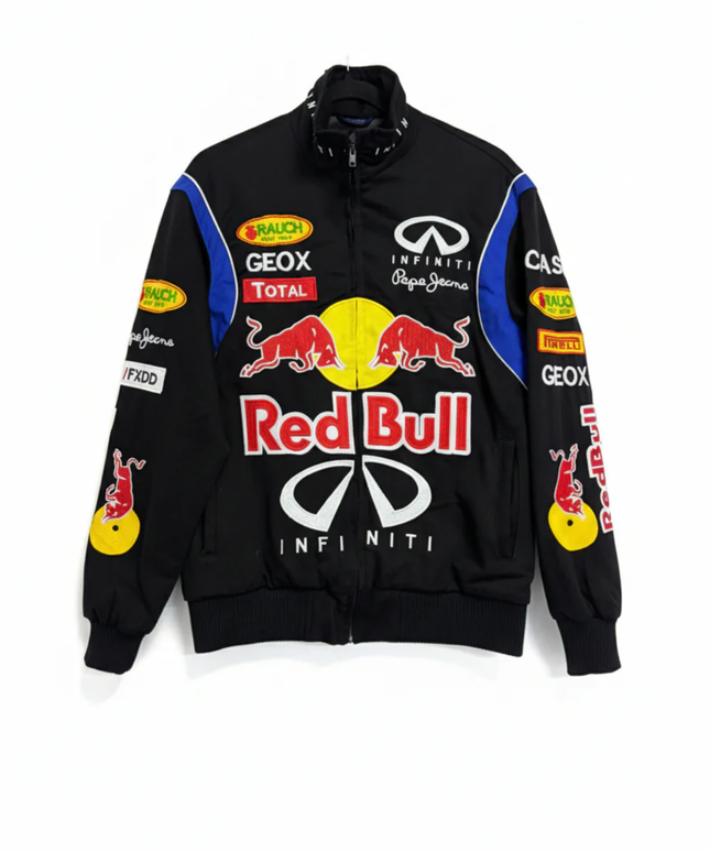 Reworked Black Red Bull Racing Formula 1 Embroidered Jacket