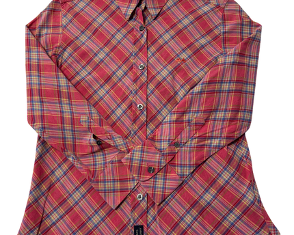 Thomas Burberry Pink Plaid Long Sleeve Button-Down Shirt