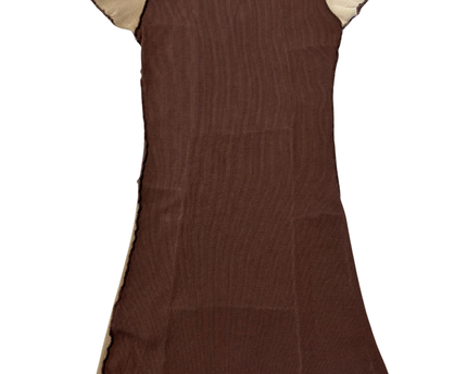 Pull&Bear Brown & Beige Patchwork Ribbed Mini Dress