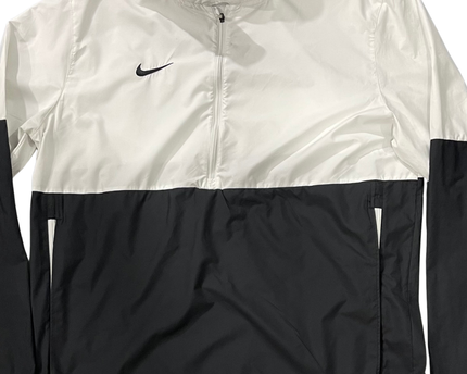 Nike White/Black Colorblock Quarter-Zip Sports Upper