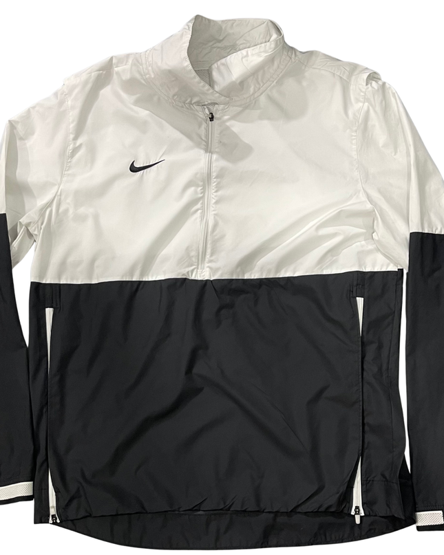 Nike White/Black Colorblock Quarter-Zip Sports Upper