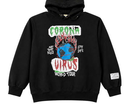 Gallery Dept. Black Corona Virus World Tour Graphic Hoodie