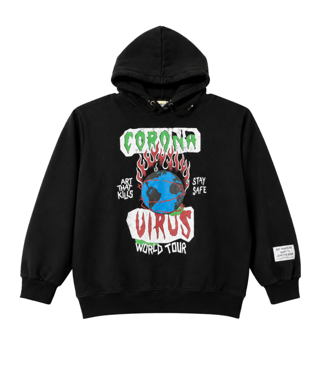 Gallery Dept. Black Corona Virus World Tour Graphic Hoodie