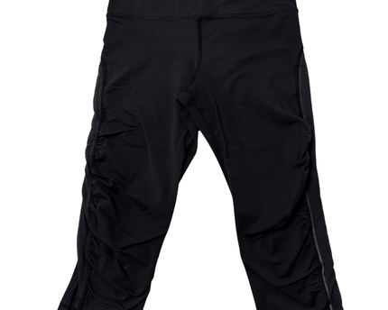 Lululemon Black Ruched Mesh Cropped Leggings