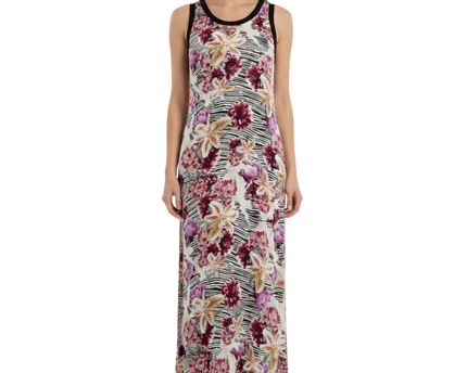 GUESS Multi/Floral/Zebra Sleeveless Maxi Dress