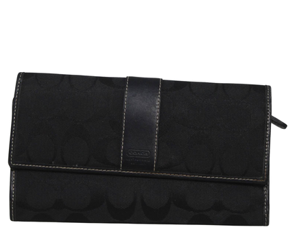 Coach Black Signature Jacquard Envelope Wallet