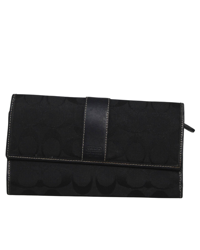 Coach Black Signature Jacquard Envelope Wallet