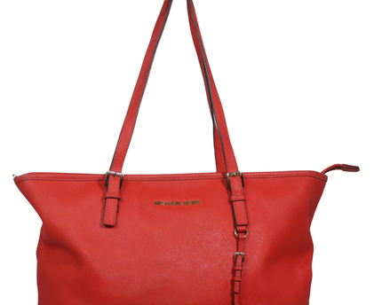 Michael Kors Red Saffiano Leather Tote Bag