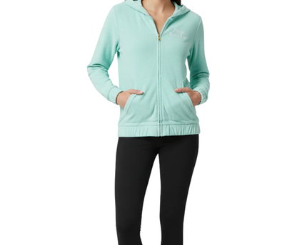 Juicy Couture Mint Green Terry Cloth Zip-Up Hoodie
