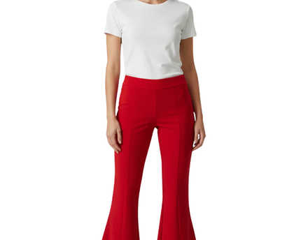 INC International Concepts Vibrant Red Dramatic Flare Leg Pants
