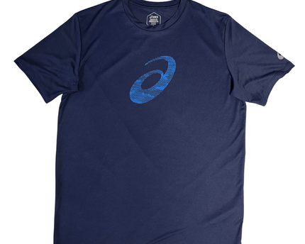 Asics Navy Blue Graphic Print Performance Sports T-Shirt