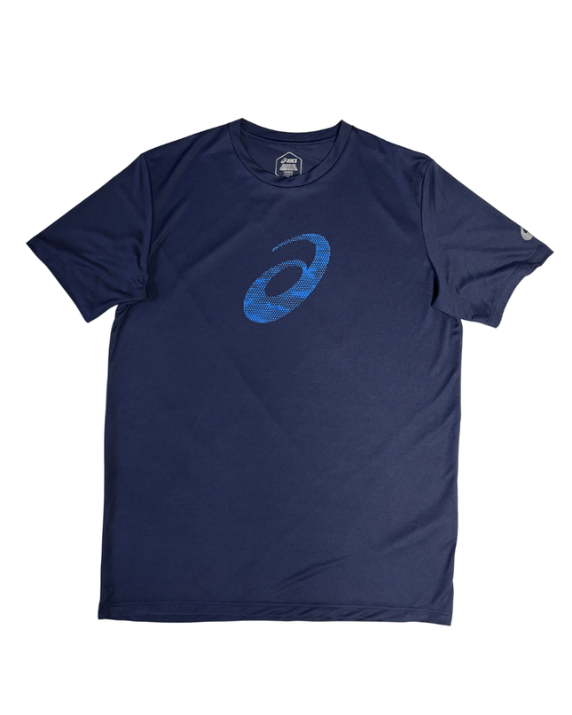 Asics Navy Blue Graphic Print Performance Sports T-Shirt