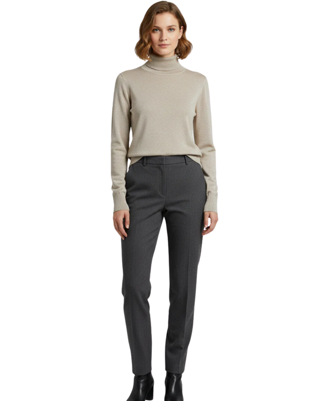 H&M Gold Shimmer Metallic Turtleneck Sweater