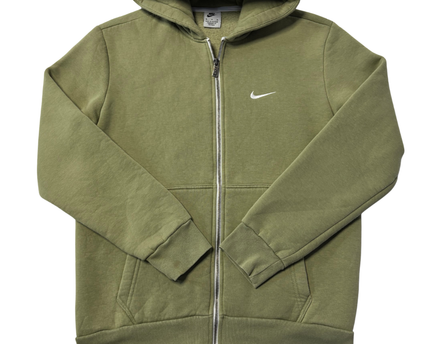 Nike Olive Green Full-Zip Fleece Hoodie